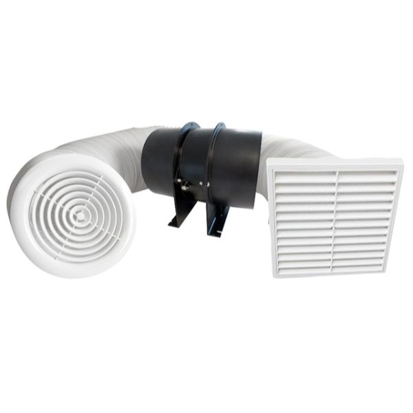 Manrose FAN0064 125mm Classic Inline Extraction Fan Kit Axial without Lights - The Good Store