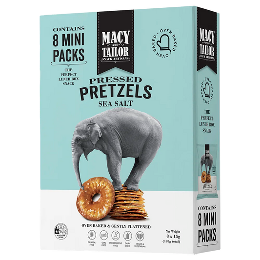 Macy & Tailor Pressed Pretzels Sea Salt and Honey Mustard - 24 pack -  The Good Store