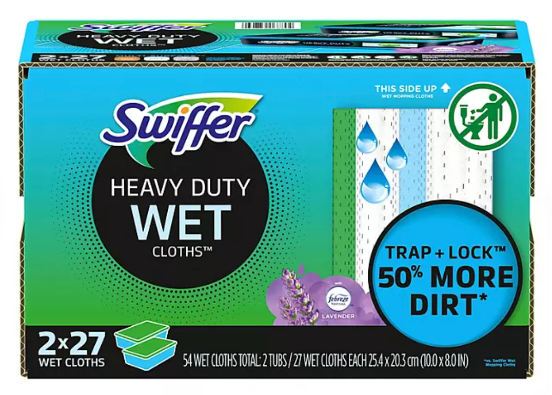 Swiffer Sweeper Heavy Duty Multi-Surface Wet Cloth Refills, Lavender Scent (54 ct.) -  The Good Store