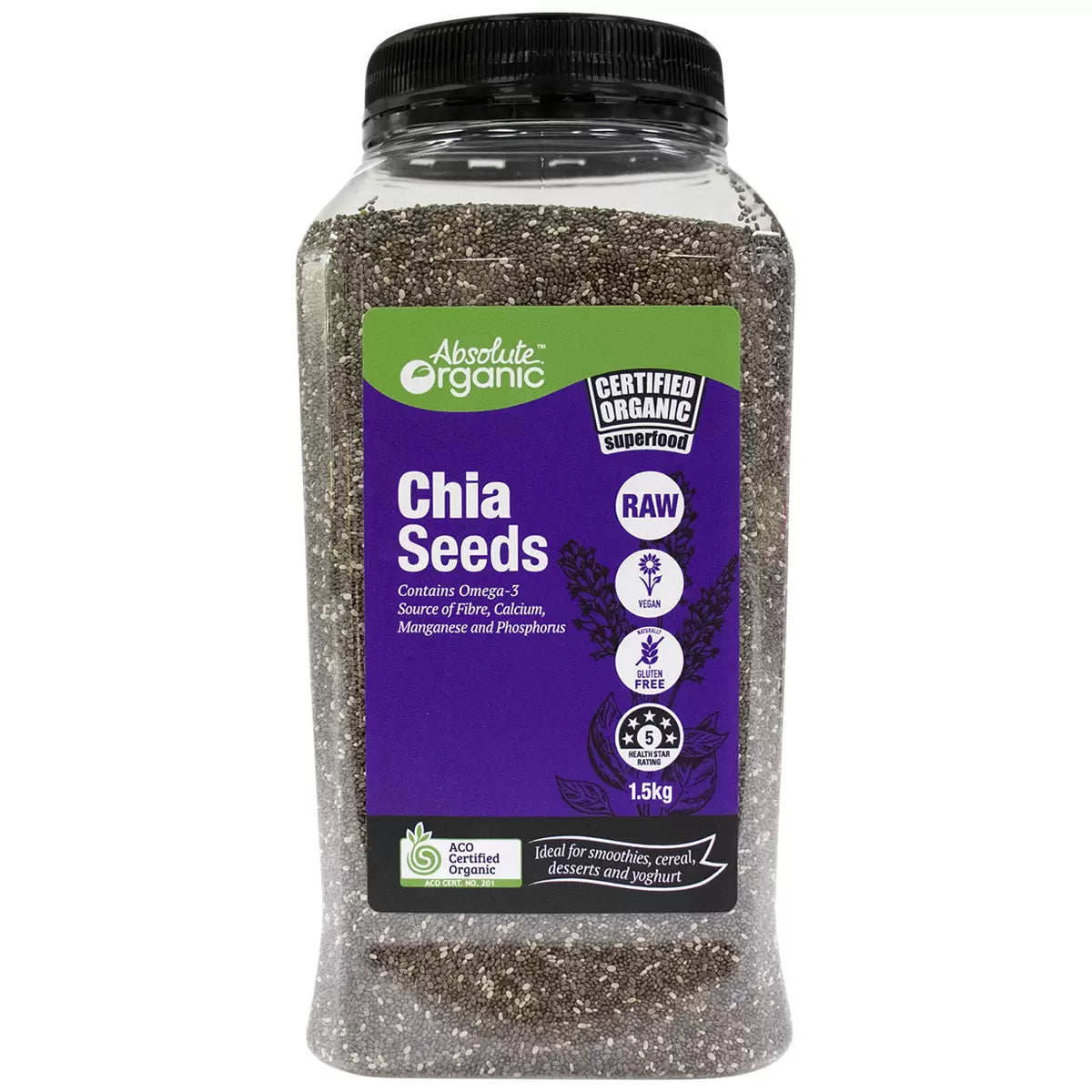 Absolute Organic Organic Chia Seeds 1.5kg -  The Good Store