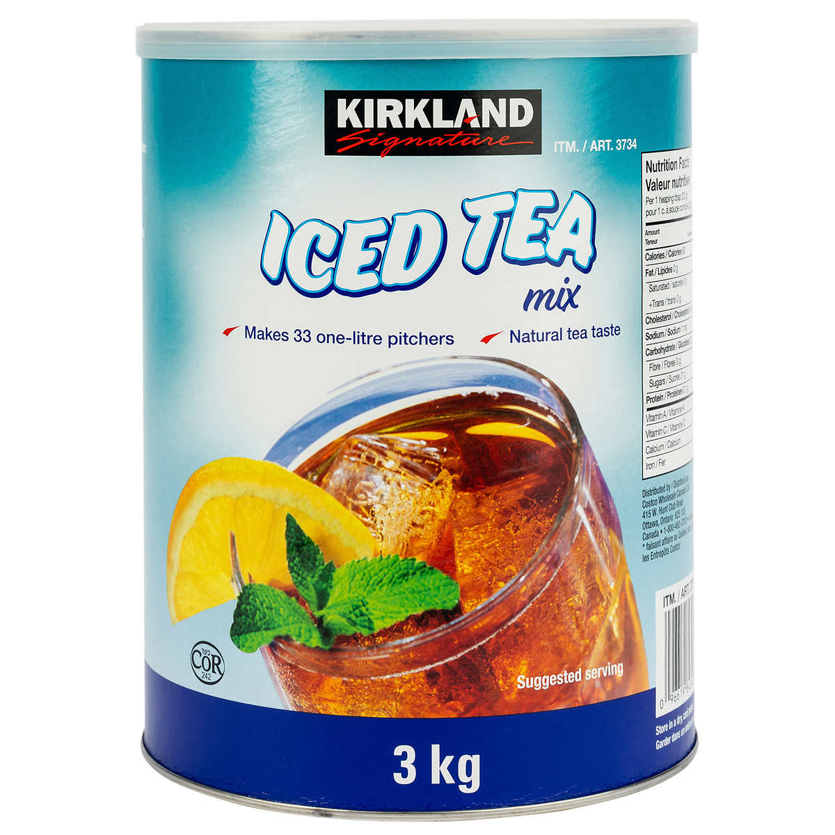 Kirkland Signature Iced Tea Mix 3kg -  The Good Store